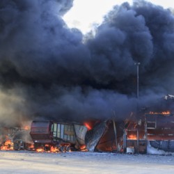 Brand einer Lagerhalle in Brock