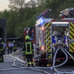 Brand einer Lagerhalle in Brock