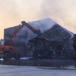 Brand einer Lagerhalle in Brock