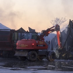 Brand einer Lagerhalle in Brock